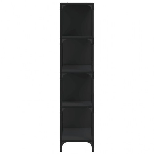 Bogreol med 4 trin - sort, 139 x 33,5 x 149 cm