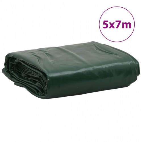 Kraftig presenning 5×7 m - 650 g/m², grøn