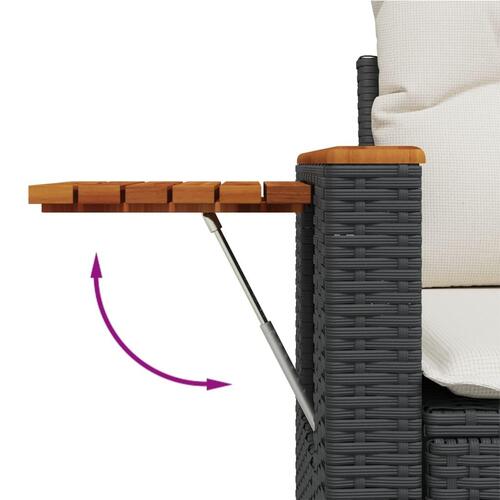 Sofasæt til haven 11 dele med hynder polyrattan sort