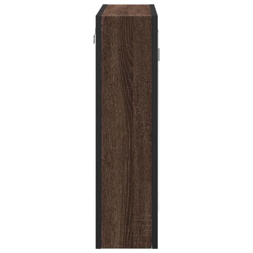 Badeværelsesskab + spejl 60x16x60 cm konstrueret træ brunt eg