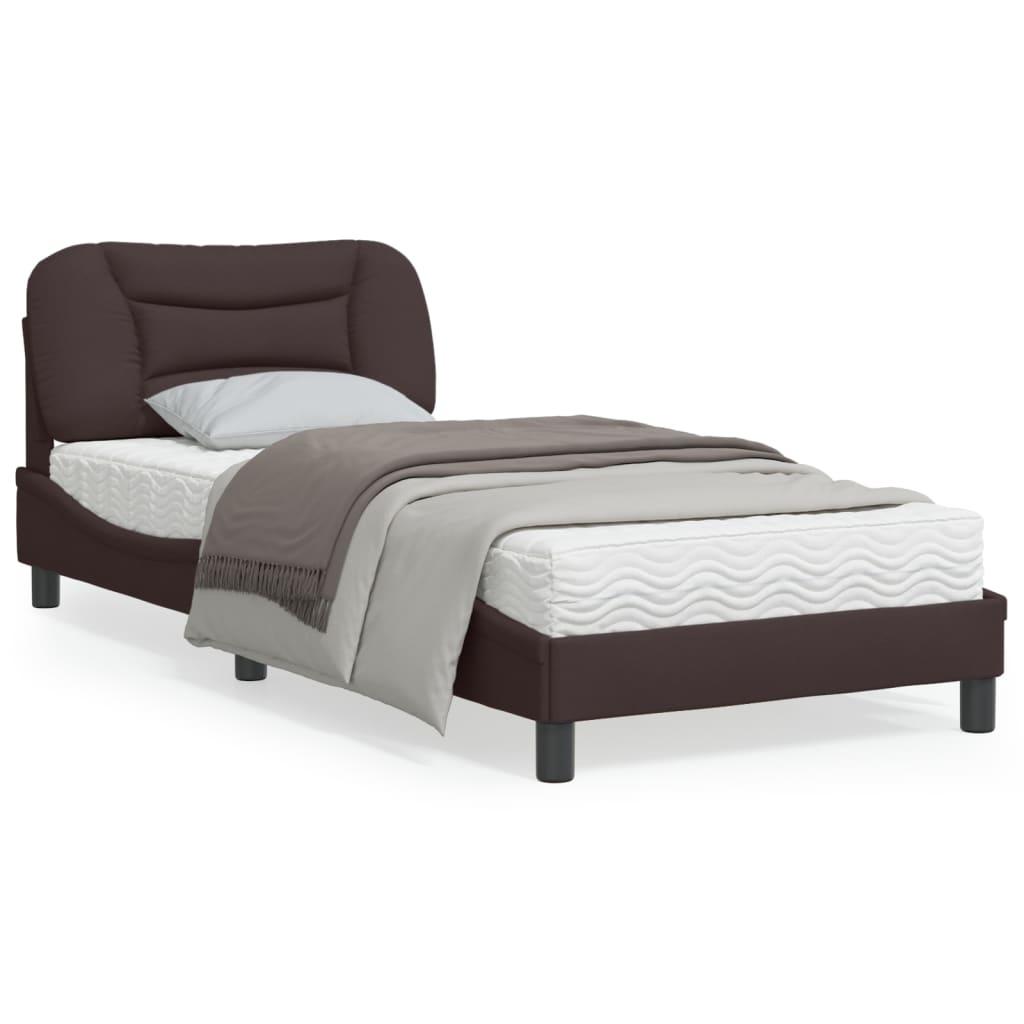 Sengeramme uden madras Hvar Mørkebrun 90x190 cm Stof billede