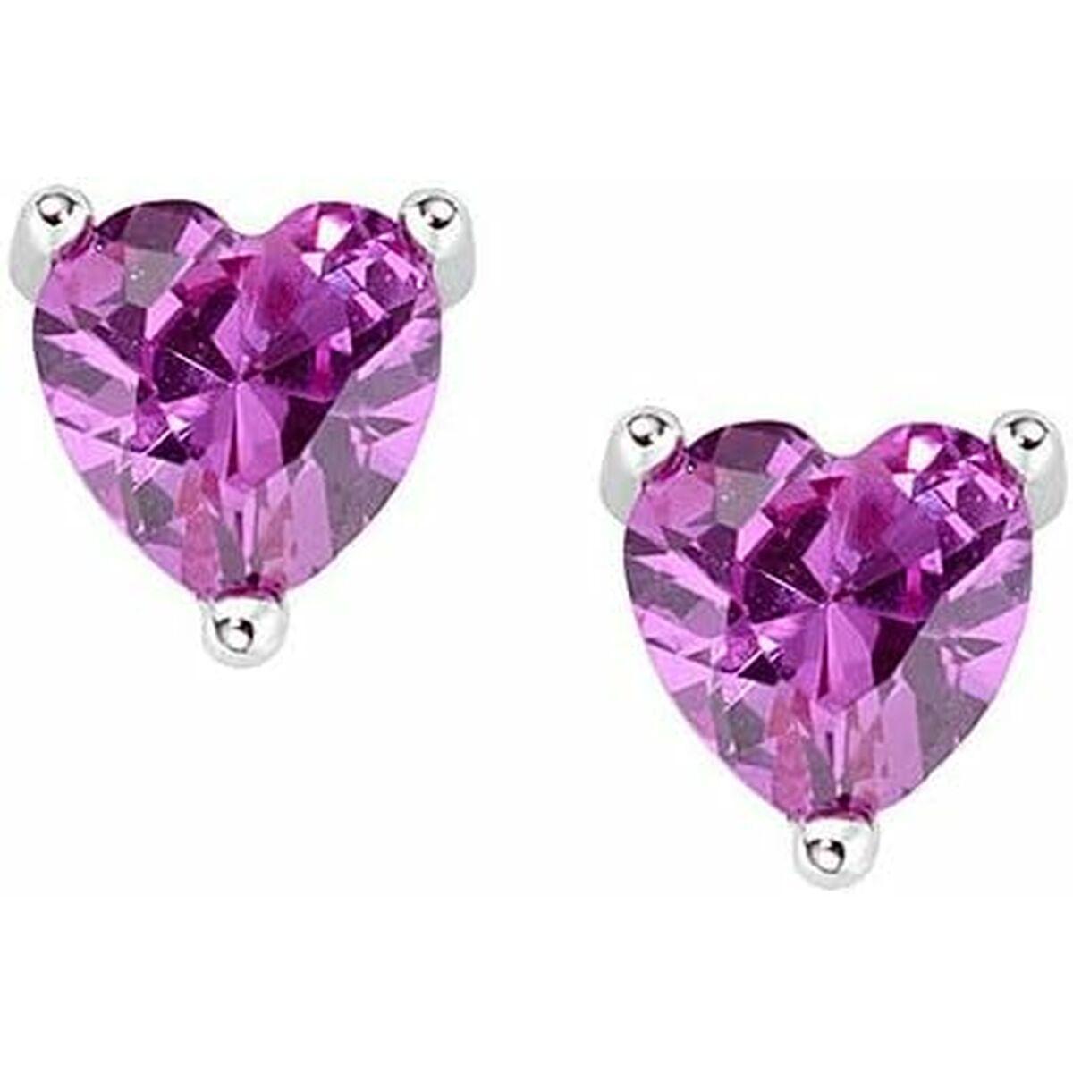 Amen ørestikker til kvinder - hjerteformede, pink sten