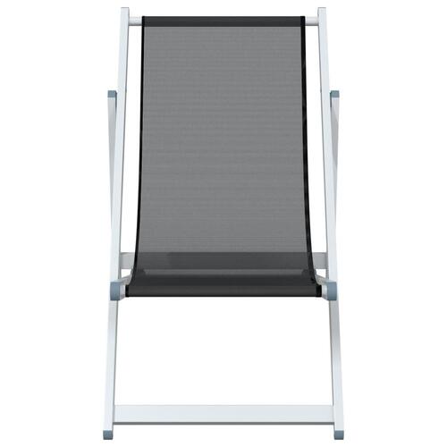 Foldbare strandstole 2 stk. aluminium og textilene grå