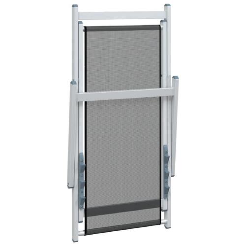 Foldbare strandstole 2 stk. aluminium og textilene grå