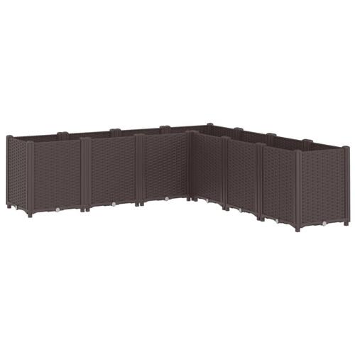 Plantekasse 160x160x53 cm PP brun