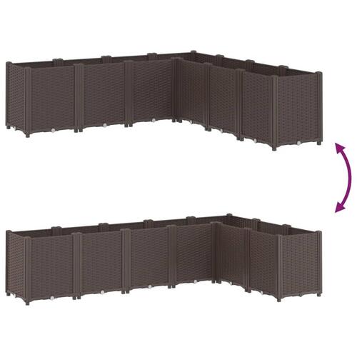 Plantekasse 160x160x53 cm PP brun