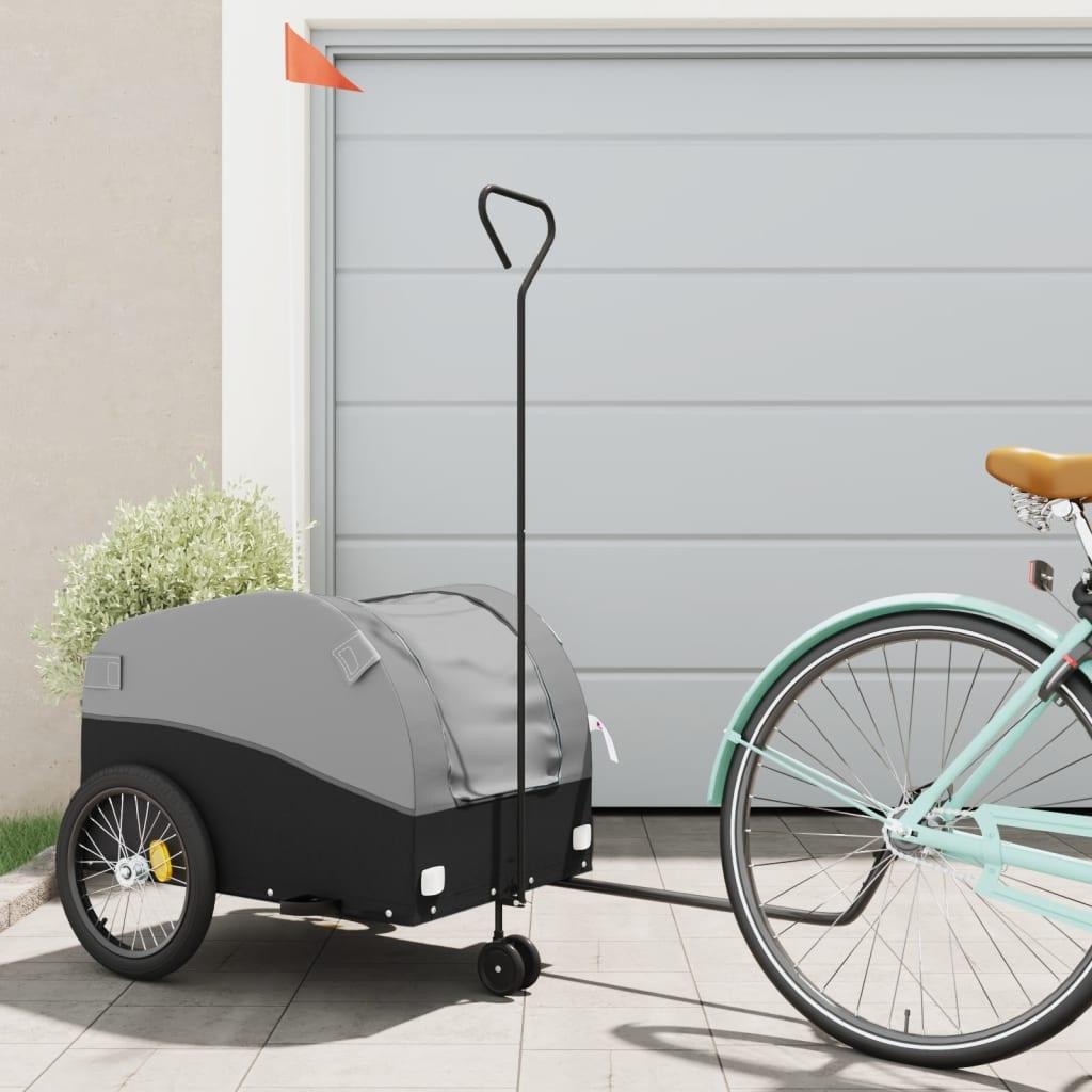 Cykelanhænger 45 kg jern sort og grå