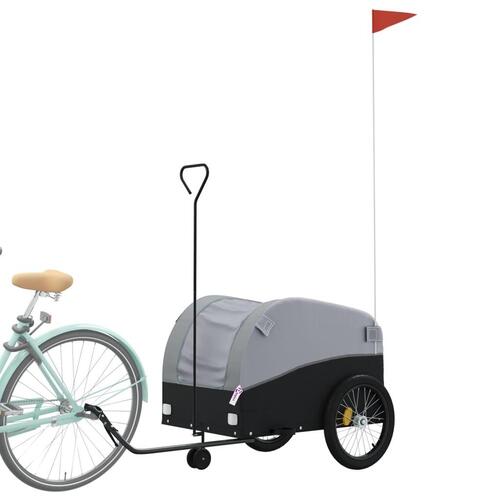 Cykelanhænger 45 kg jern sort og grå