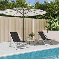 Foldbare strandstole 2 stk. aluminium og textilene sort