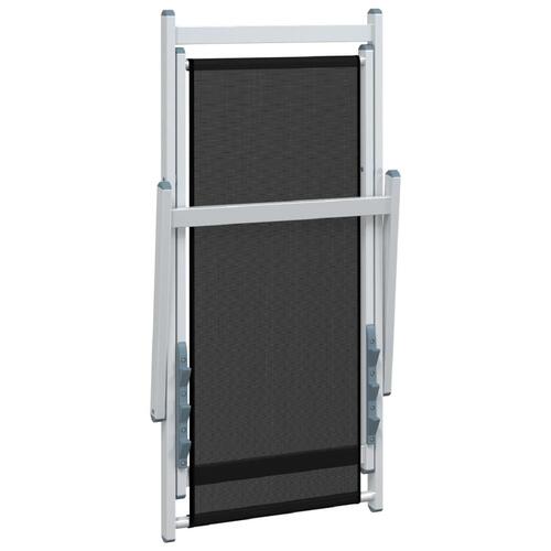 Foldbare strandstole 2 stk. aluminium og textilene sort
