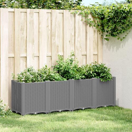 Plantekasse 160x40x53 cm PP lysegrå