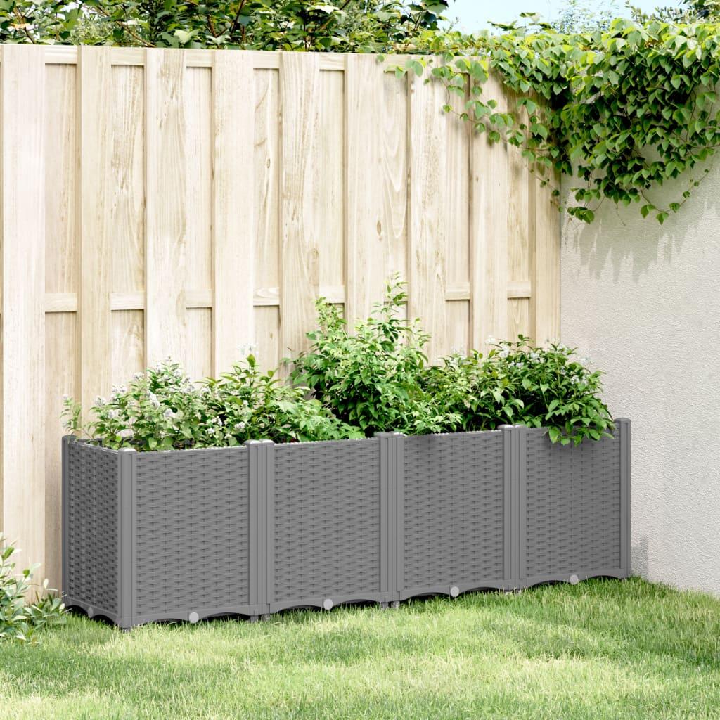 Plantekasse 160x40x53 cm PP lysegrå