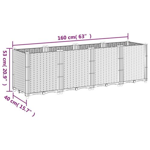 Plantekasse 160x40x53 cm PP brun