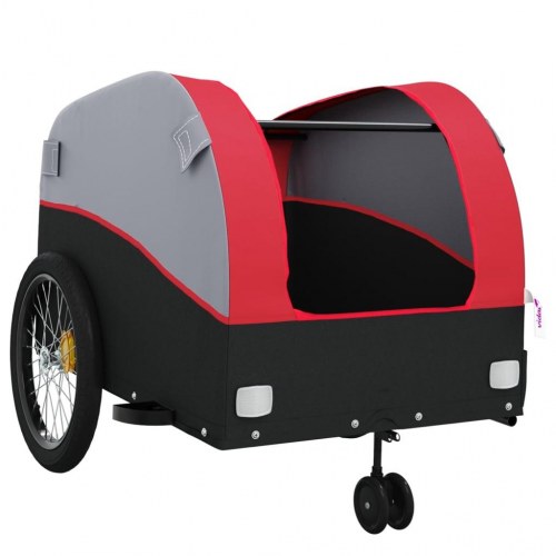 Cykelanhænger 45 kg - jern, sort/rød