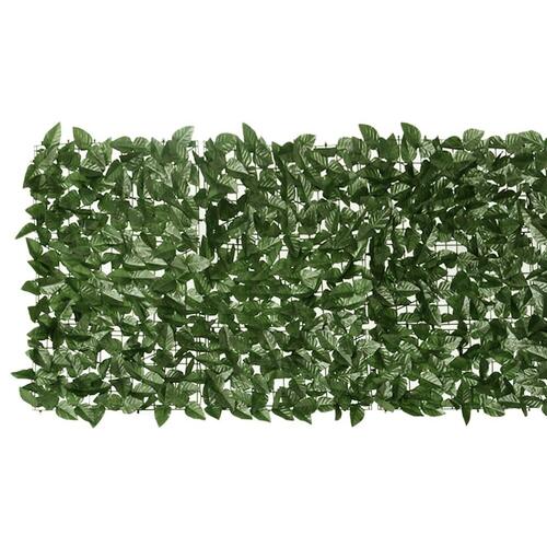 Altanafskærmning 600x75 cm med mørkegrønne blade