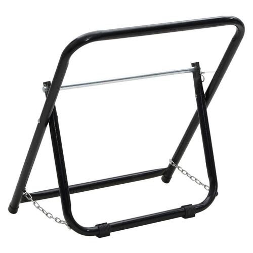Vandslangestativ 48 cm 45 kg pulverlakeret stål sort
