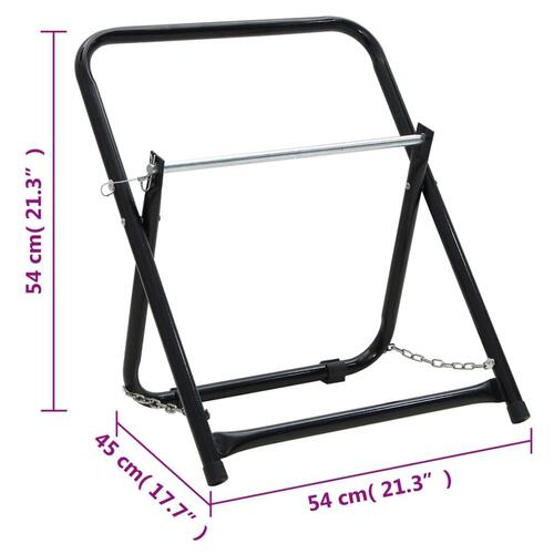 Vandslangestativ 48 cm 45 kg pulverlakeret stål sort