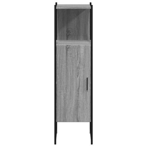 Badeværelsesskab 33x33x120,5 cm konstrueret træ grå sonoma-eg