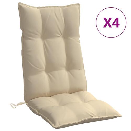 Stolehynder m. høj ryg 4 stk. oxfordstof beige