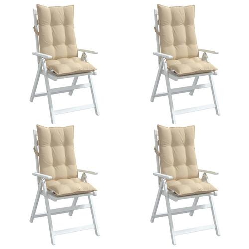 Stolehynder m. høj ryg 4 stk. oxfordstof beige
