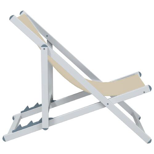 Foldbare strandstole 2 stk. aluminium og textilene cremefarvet