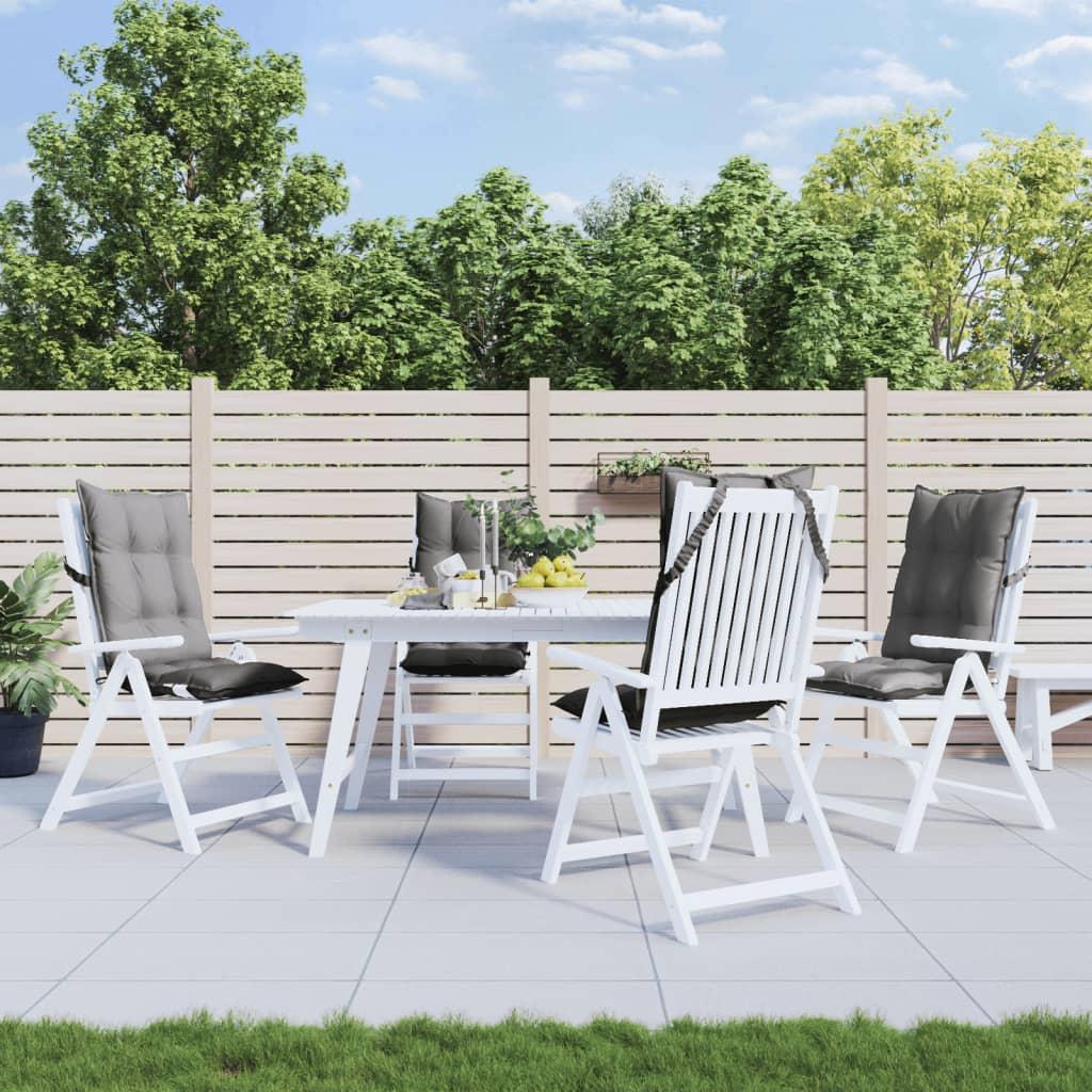 Stolehynder m. høj ryg 4 stk. oxfordstof grå billede