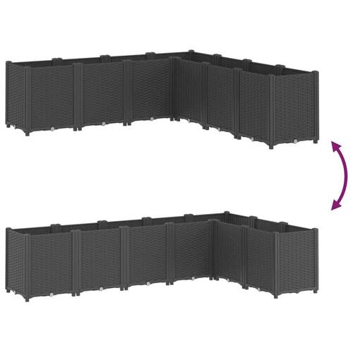 Plantekasse 160x160x53 cm PP sort