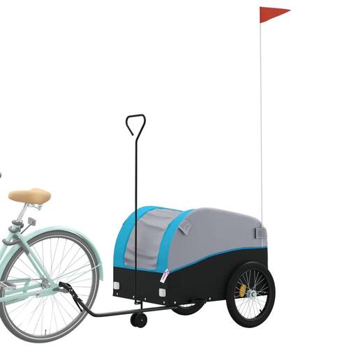 Cykelanhænger 45 kg jern sort og blå