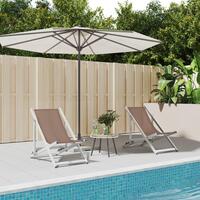 Foldbare strandstole 2 stk. aluminium og textilene brun
