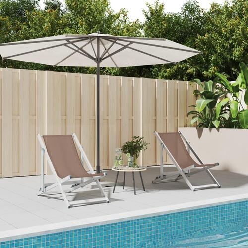 Foldbare strandstole 2 stk. aluminium og textilene brun