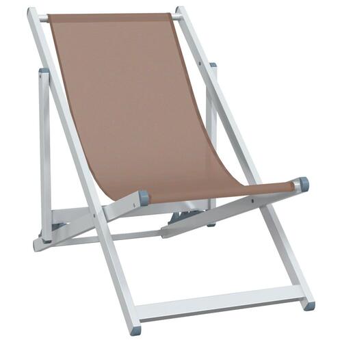 Foldbare strandstole 2 stk. aluminium og textilene brun