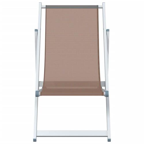 Foldbare strandstole 2 stk. aluminium og textilene brun