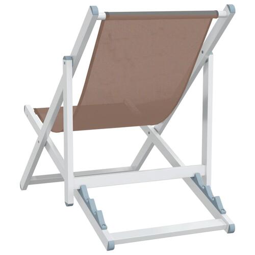 Foldbare strandstole 2 stk. aluminium og textilene brun