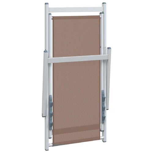 Foldbare strandstole 2 stk. aluminium og textilene brun