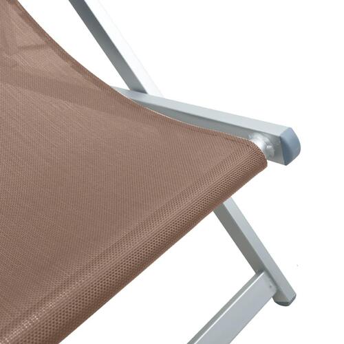 Foldbare strandstole 2 stk. aluminium og textilene brun