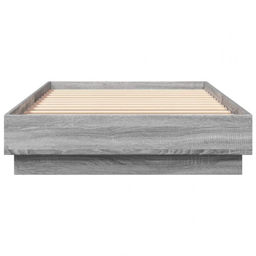 Sengestel med LED-lys 100 x 200 cm - grå sonoma-eg