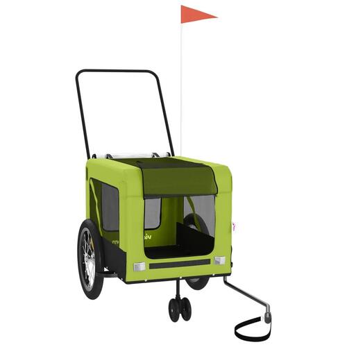 Hundetrailer til cykel oxfordstof og jern grøn og sort