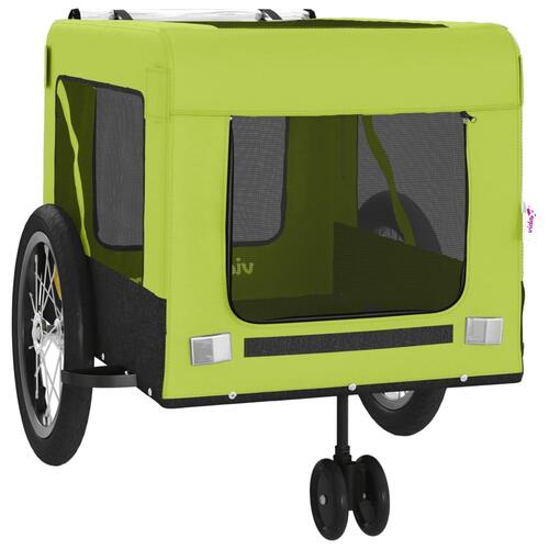 Hundetrailer til cykel oxfordstof og jern grøn og sort