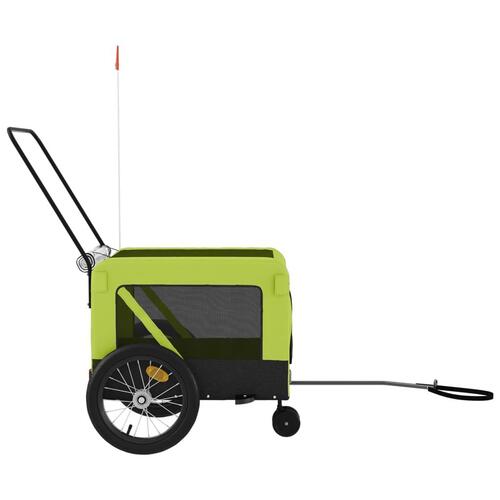 Hundetrailer til cykel oxfordstof og jern grøn og sort