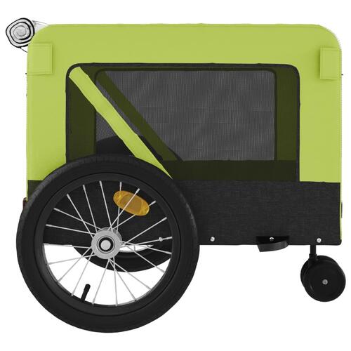 Hundetrailer til cykel oxfordstof og jern grøn og sort