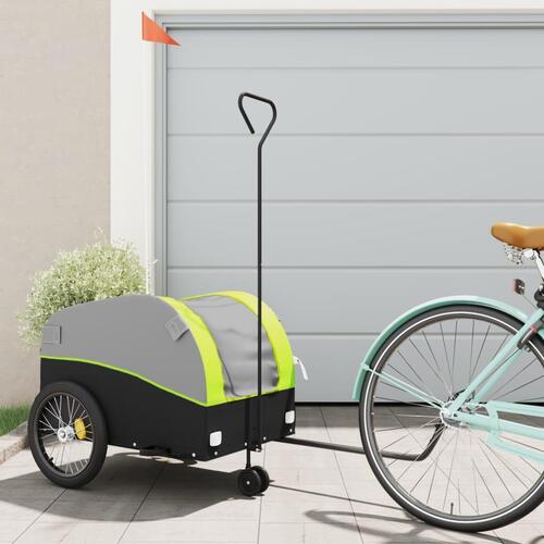 Cykelanhænger 45 kg jern sort og grøn