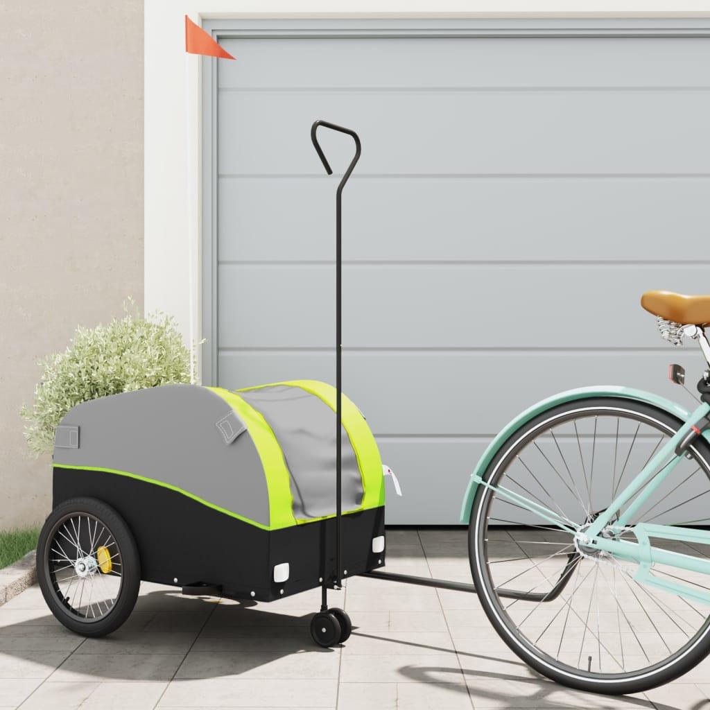 Cykelanhænger 45 kg jern sort og grøn