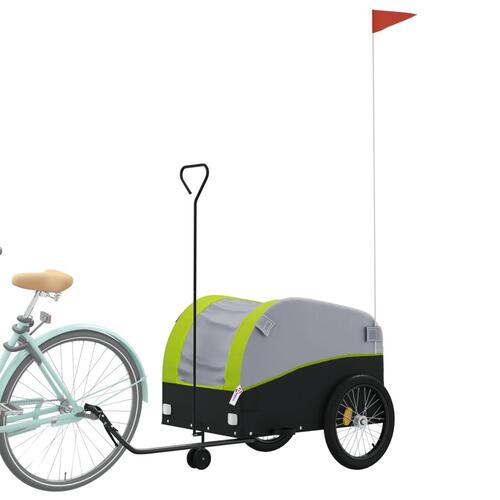 Cykelanhænger 45 kg jern sort og grøn