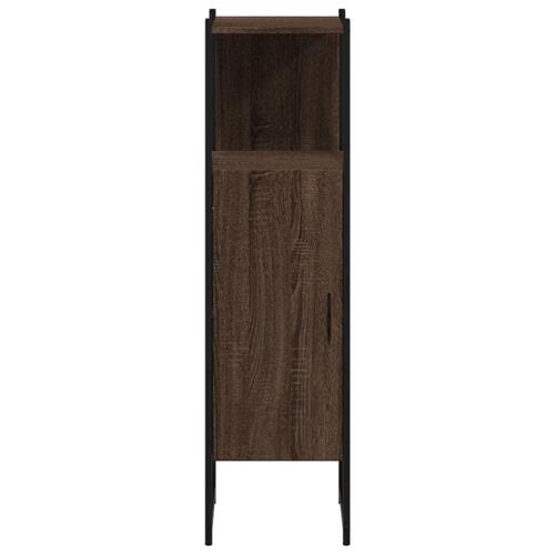 Badeværelsesskab 33x33x120,5 cm konstrueret træ brunt egetræ
