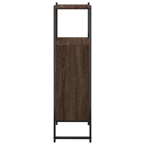 Badeværelsesskab 33x33x120,5 cm konstrueret træ brunt egetræ