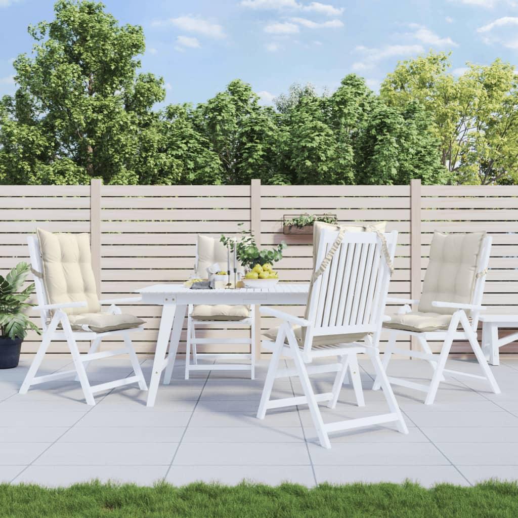 Stolehynder m. høj ryg 4 stk. oxfordstof cremefarvet