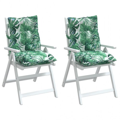 Stolehynder med lav ryg 2 stk. oxfordstof bladmønster