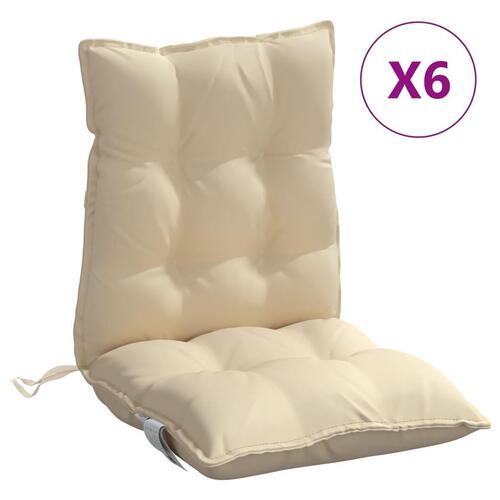 Stolehynde med lav ryg 6 stk. oxfordstof beige