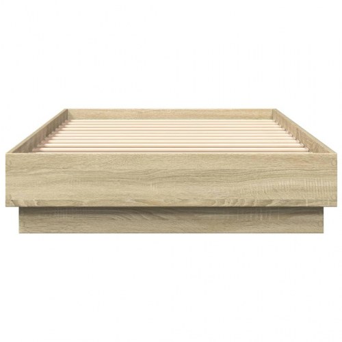 Sengeramme med LED-lys 100 x 200 cm - sonoma-eg