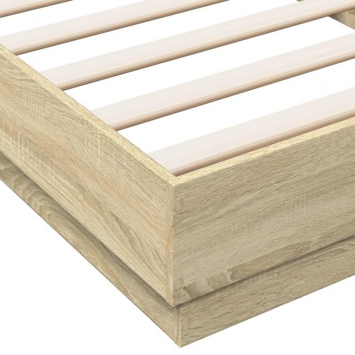 Sengeramme med LED-lys 100 x 200 cm - sonoma-eg